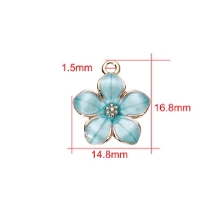 14.8*16.8mm 10ชิ้น จี้ดอกไม้ห้าหน้า จี้ซากุระ จี้ดอกไม้โลหะ ต่างหูเครื่องประดับDIYสร้อยคอ