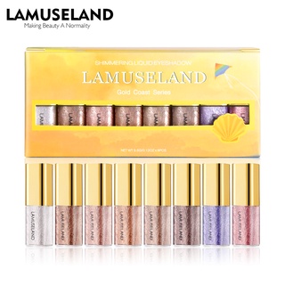 Lamuseland อายแชโดว์เนื้อลิขวิดกลิตเตอร์ 8 สี / ชุด # La4008