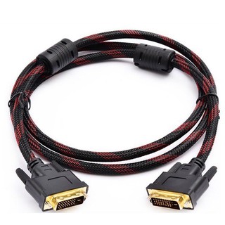 สาย DVI 24+1 Male To DVI 24+1 Male 1.5m สายถัก (Black) สายต่อภาพจากคอมพิวเตอร์ออกจอLCD