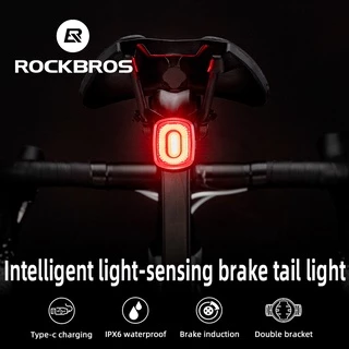 【TH Delivery】ROCKBROS ไฟท้ายจักรยาน LED อัจฉริยะ กันน้ำ IPX6 ชาร์จ Type-C สว่าง มองเห็นชัด ปลอดภัย ติดตั้งง่าย