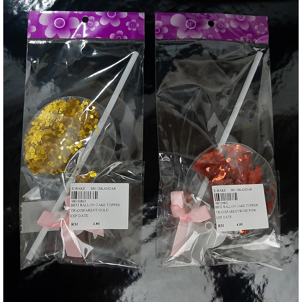 TOPPER KEK BALLON TRANSPARKENT ROSE PINK-BB52 & GOLD-BB53