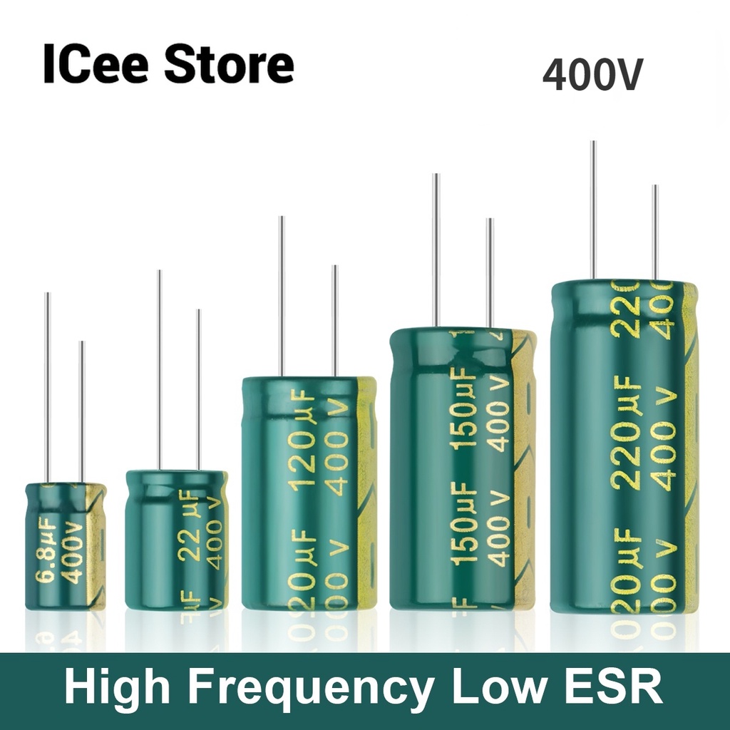 ตัวเก็บประจุอลูมิเนียมไฟฟ้า ความถี่สูง 400V ESR 500V 2.2UF 4.7UF 6.8UF 10UF 15UF 22UF 33UF 47UF 68UF