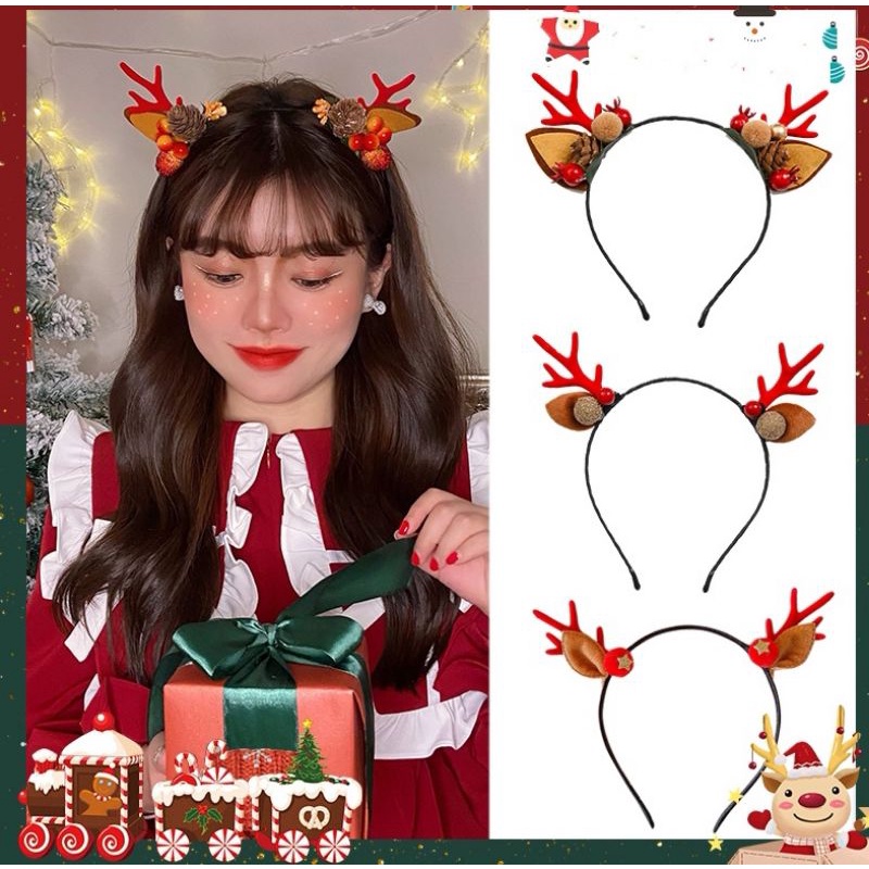 พร้อมส่ง SET N050ที่คาดผม ทีคาดผม ที่คาดผมเกาหลี ที่คาดผมคริสต์มาส คริสต์มาส ตกแต่งคริสต์มาส
