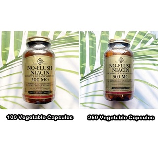 ไนอะซิน วิตามินบี 3 No Flush Niacin Inositol Hexanicotinate 500 mg 100 or 250 Vegetable Capsules (Solgar®) B-3 B3