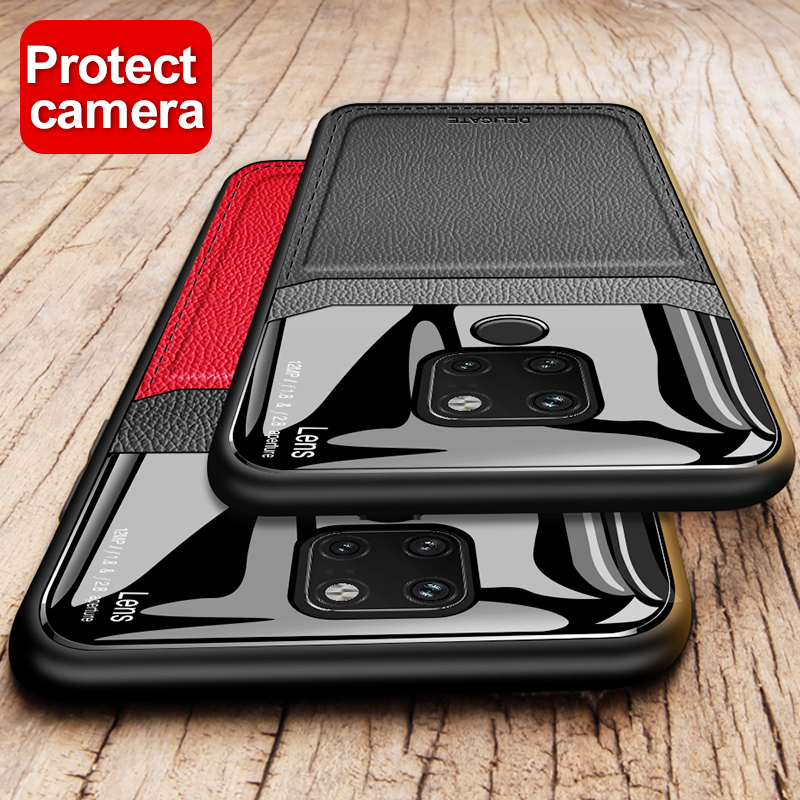 Huawei Mate 20 Mate 20 X Mate 20 Pro แฟชั่น กันกระแทก เคสหนัง กระจกเทมเปอร์ เคสโทรศัพท์ ฝาหลัง