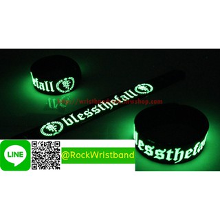 Blessthefall ขายริสแบนด์เรืองแสง  BTF159GA Wristband สายรัดข้อมือวงร็อค