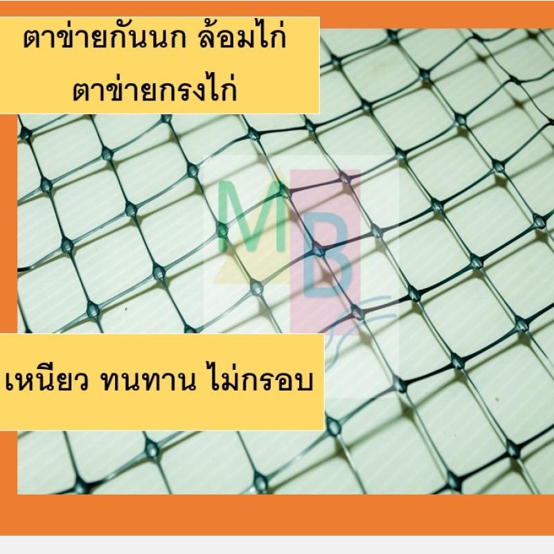ตาข่ายเอ็นล้อมไก่ สีดำ 2เมตร x30 เมตร ตาข่ายกันนก กรงไก่ ตาข่ายล้อมไก่ พลาสติก เหนียว ยกม้วน