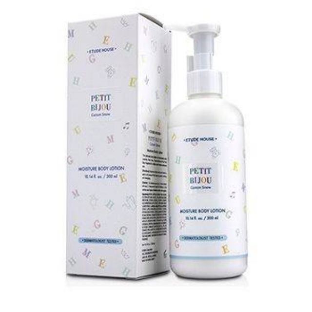 Etude House โลชั่นทาผิวผสมน้ำหอมกลิ่นแป้งเด็ก Petit Bijou Cotton Snow 300 ml.