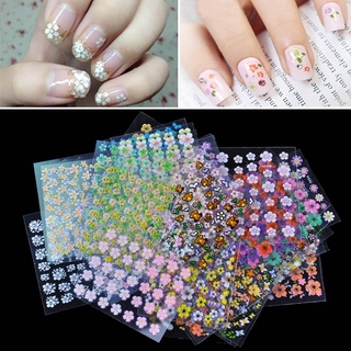 1Pcs 3D Mix Color Floral Design Nail Art Stickers Decals Manicure Beautiful Fashion Accessories Decoration