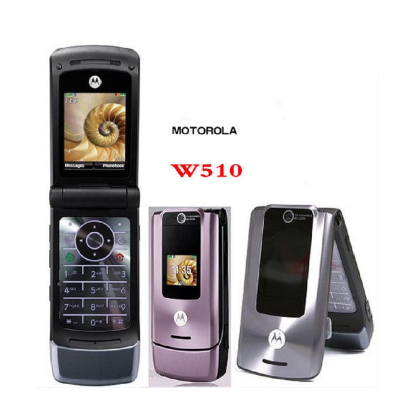 Motorola W510 Flip Bluetooth Mobile โทรศัพท์มือถือครบชุดต้นฉบับ