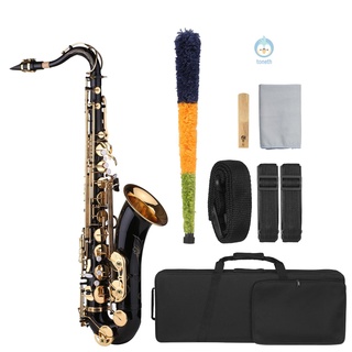 [Topith] Muslady B-flat Tenor Saxophone Bb ไม้เทเนอร์แซกโซโฟน สีดํา พร้อมกล่องใส่เครื่องดนตรี และสายคล้องคอ สําหรับผู้เริ่มต้น