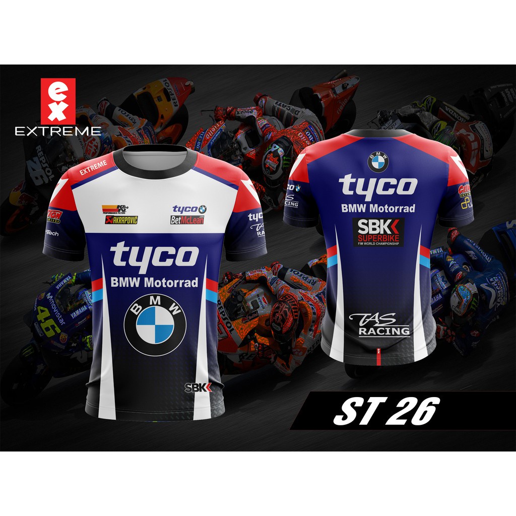 Cool tyco motorrad เสื้อ bmw racing ทีม sbk ออกแบบระเหิด jersey 3d t เสื้อขนาด xxs-6xl