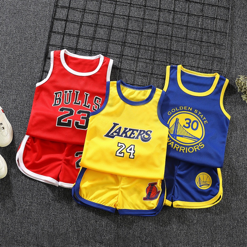 Aoda ลดเยอะที่สุด Children's Summer Leisure Sports Short-Sleeved Shorts Suit Boys and Girls Basketball Clothes Summer Primary School Students Performance Clothing