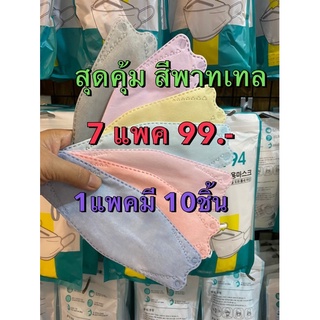 แมสKF94 แมสเกาหลี ดำ ขาว พาทเทล 7แพ็คราคา99บาทพร้อมส่งจากไทย