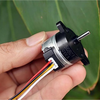 Two-phase Four-wire Stepper Motor Strong Magnetic 25mm Stepper Motor with Metal Gear, Reduction Ratio 1:12, Step Angle 1