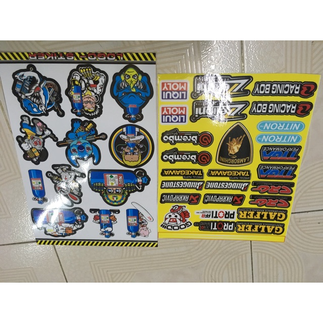 Combo แสตมป์โลโก้ stiker 2 ชุด และ garfer lambo