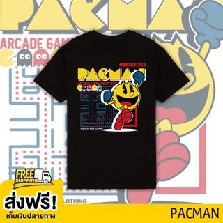 เสื้อยืดผ้าฝ้ายพิมพ์ลายแฟชั่น PACMAN 01 TSHIRT BLACK