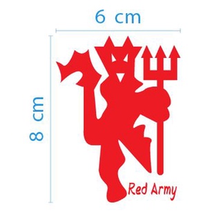 สติกเกอร์ ตัด ไดคัท แมนยู แมนเชสเตอร์ ยูไนเต็ด ขนาดสูง  8 ซม.  Manchester United Red Army Man-U สติกเกอร์ PVC กันน้ำ