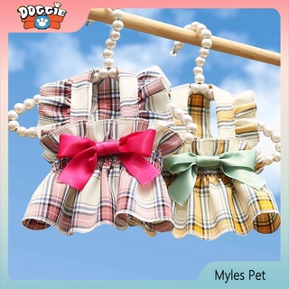 ★〓Myles Pet〓★ กระโปรงลายสก๊อตแบบพับได้สําหรับสัตว์เลี้ยงสุนัขแมวขนาดเล็ก