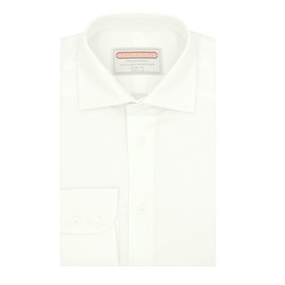 Meticulous BARTON White Slim Fit Cotton Shirt - Button cuffs (เสื้อเชิ๊ตสลิมฟิต)