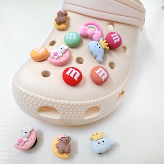 CROCS 【Cute Deco】กระดุมเรซิ่น รูปการ์ตูนก้อนเมฆน่ารัก (12 แบบ) M Bean Cloud Moon Rabbit DIY สําหรับตกแต่งรองเท้า DIY