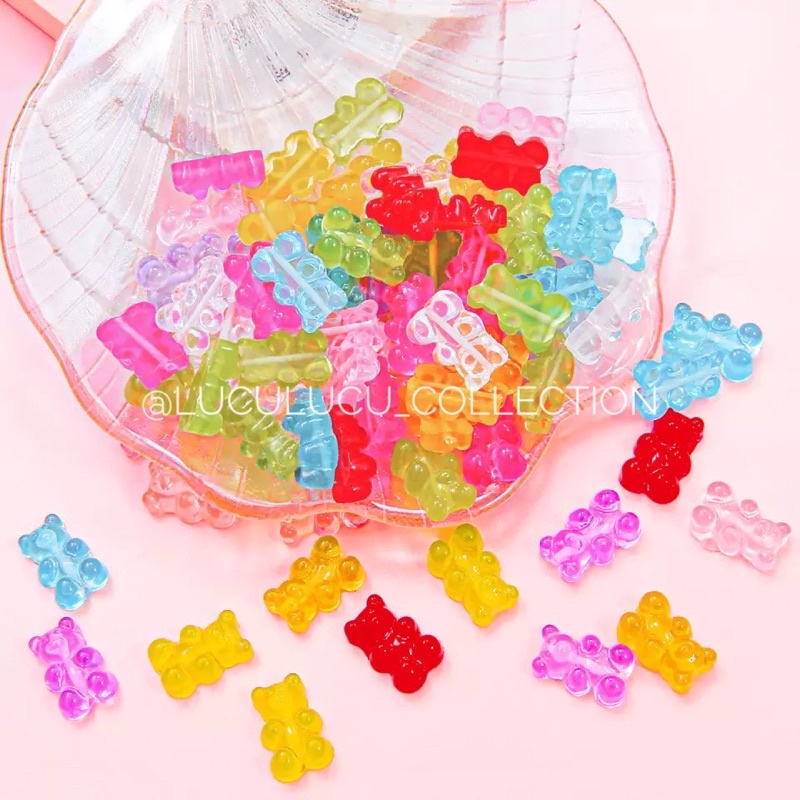 GANTUNGAN Charm Gummy Bear A (5 ชิ้น) / Monte Candy Bead Gummy Bear พวงกุญแจสร้อยคอสร้อยข้อมือ DIY