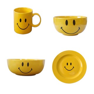 [พร้อมส่งบางชิ้น] ⛱- จานชาม smiley 😃 แบบแยกชิ้น