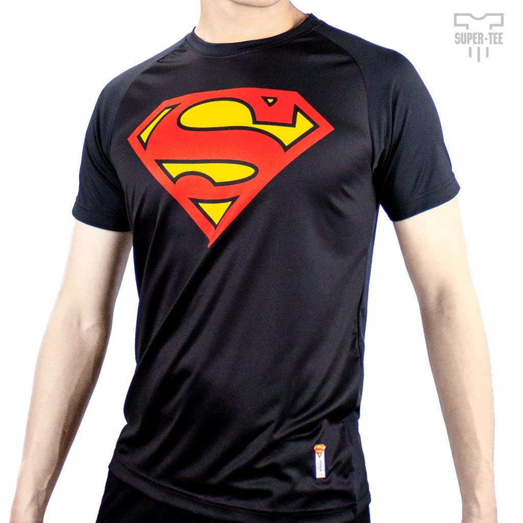 Super-Teeเสื้อกีฬา Superman(ซุปเปอร์แมน) HSMT5036 สีดำ