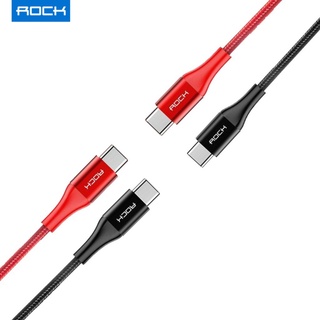 Rock สายชาร์จ PD Fast Charge 3A 60w 1m-3m USB-C to C 3A Metal Charge&amp;Sync Round Cable