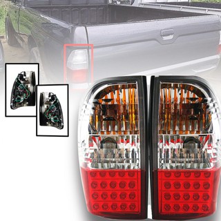 ไฟท้ายแต่ง LED รุ่น มิตซูบิชิ สตราด้า MITSUBISHI STRADA ปี 1995 - 2003 สีขาว แดง 1 คู่ ซ้าย + ขวา