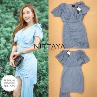 ป้าย NITTAYA:Brand : LEW:: เดรสแขนสั้น คอวี