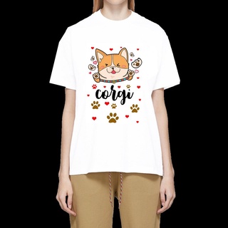 เสื้อลายหมา DF47 เสื้อยืด เสื้อยืดลายหมา สุนัขคอร์กี้ เสื้อยืดพิมพ์ลาย corgi dog T Shirt