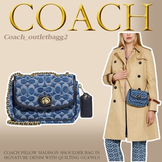 COACH PILLOW MADISON SHOULDER BAG IN SIGNATURE DENIM WITH QUILTING