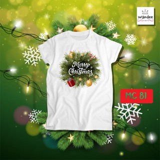 เสื้อยืดผ้าฝ้าย เสื้อยืดคริสต์มาส เสื้อคริสต์มาส Christmas &amp; Happy new year (MC81)