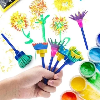ชุดแปรงฟองน้ำสำหรับเด็ก 30 ชิ้น เครื่องมือวาดภาพ DIY สำหรับเด็กของเล่นระบายสีเพื่อการศึกษา แปรงทาสีโปสเตอร์ Poster Paint