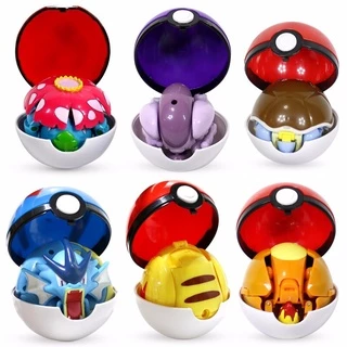Pokemon โปเกบอล Pikachu Charizard Mewtwo Eevee Lunala Action Figure Pokeball ของเล่นสําหรับเด็ก