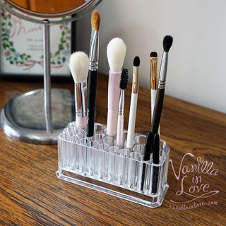 AL14 ที่วางแปรงแต่งหน้า Makeup brush stand อะคลีลิคใส ใส่ได้ 26 ด้าม