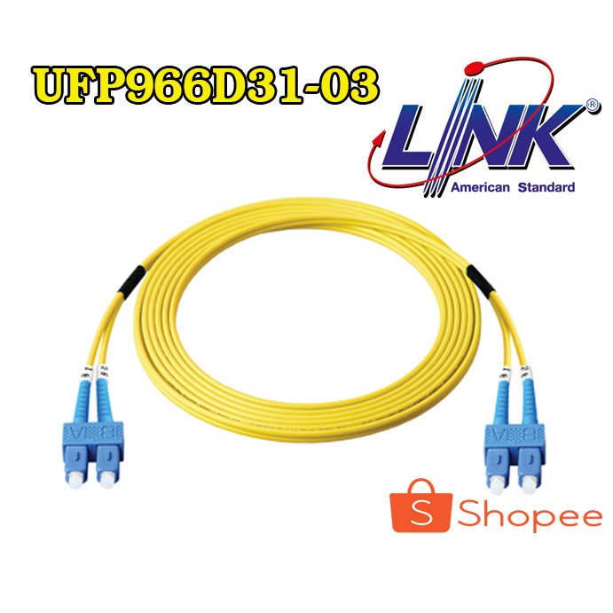 Link UFP966D31-03 Fiber Optic SC-SC Patch Cord OS2, Duplex Single-mode, (3.0 mm Jacket)/UPC-UPC, Len