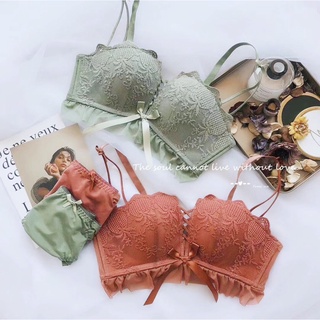 สินค้าพร้อมส่งจากไทย💥Angle Bra💥 (N568) เสื้อในไร้โครงญี่ปุ่นมีตะขอหลัง ลายลูกไม้ แต่งระบายสุดเซ็กซี่