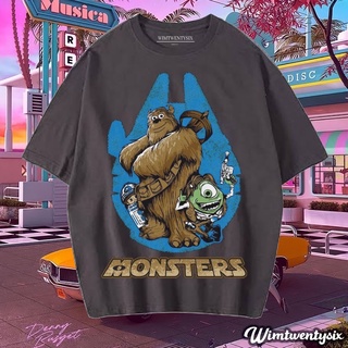 Oversize MONSTER INC WARS T-SHIRT ISSUE VINTAGE TEE (OVERSIZE DARK Gray T-SHIRT)เสื้อยืด