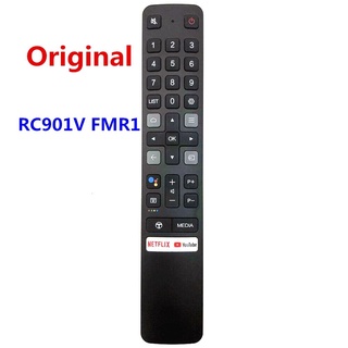 Rc901v FMR1 ใหม่ ของแท้ รีโมตคอนโทรลทีวี สําหรับ TV tcl Voice LCD LED TV Netflix Youtube