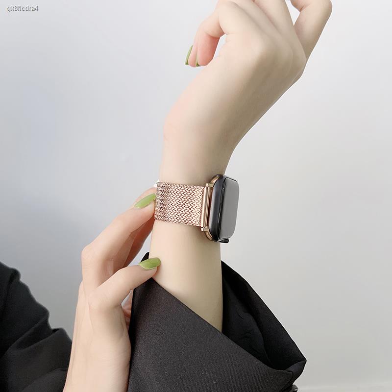 watch strapหรูสายนาฬิกา△▥♝สายนาฬิกา applewatch ที่ใช้งานได้โลหะสแตนเลสสตรีสายนาฬิกา Apple สายนาฬิกา 7/6/5/4/3se รุ่น iwa