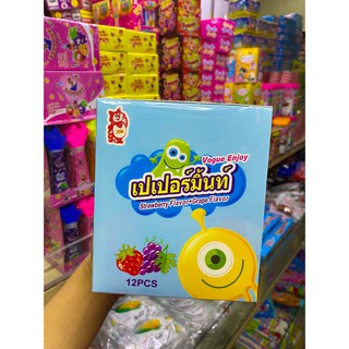 เปเปอร์มิ้นท์ แผ่นแปะลิ้น หอมเย็นชื่นใจมี12ชิ้น มีหลากรสให้เลือก(โคล่า,สตรอเบอรี่+องุ่น)