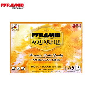 Pyramid Aquarelle สมุดสีน้ำ ขนาด A5หนา 300g บรรจุ 12 แผ่น ผิวหยาบธรรมชาติ #62035