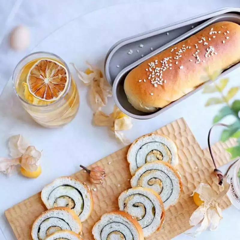 พิมพ์ฮอทดอก แม่พิมพ์ขนมปังรูปไข่ พิมพ์ขนมปัง พิมพ์ขนมปังฮอทดอก (hotdog buns ) ขนาด 7 นิ้ว สีเงิน