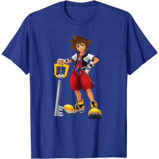 เสื้อยืดลําลอง แขนสั้น พิมพ์ลาย Disney Kingdom Hearts Sora Key Blade สไตล์เกาหลี คุณภาพสูงS-5XL