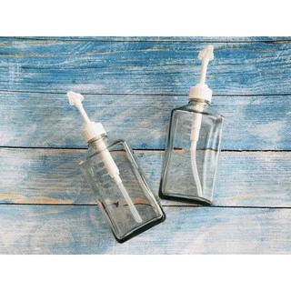 ขวดแก้วใสใส่ไซรัป 1,100 ml พร้อมหัวปั๊ม หัวกด Made in Taiwan
