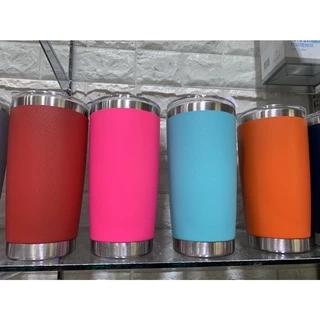 📮พร้อมส่ง 📮 แก้วตรง 20oz. สีพื้น เป็นสแตนเลส+ฝา ใช้เก็บอุณหภูมิร้อน-เย็นได้ดี