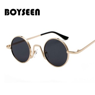 BOYSEEN แว่นตากันแดด Retro ผู้หญิงรอบชายกรอบแบรนด์สตรีแว่นตาเหล้าองุ่น 3390