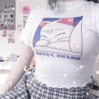 ☆พร้อมส่ง☆ เสื้อครอปเข้ารูป แต่งดีเทลชายระบาย